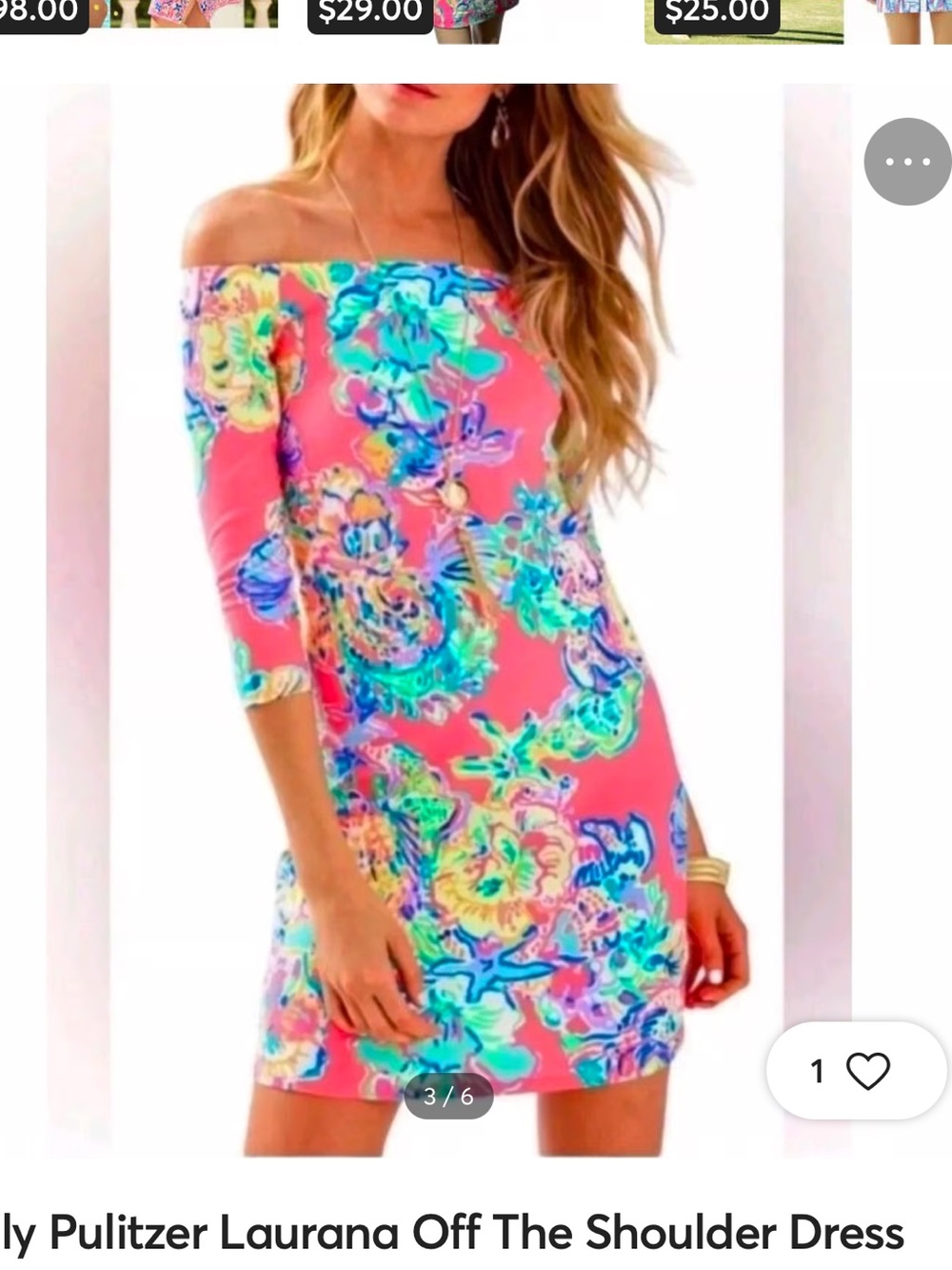 Lilly Pulitzer One-Shoulder Coral Floral Shift Dress size Small EUC